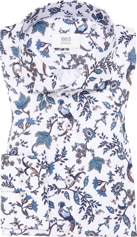 SLIM FIT Hemd in himmelblau bedruckt