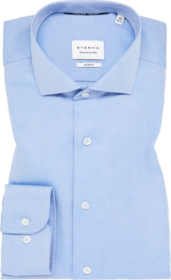 Thumbnail - SLIM FIT Cover Shirt in blau unifarben