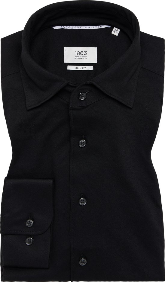 Thumbnail - SLIM FIT Japanese Knitted in schwarz unifarben