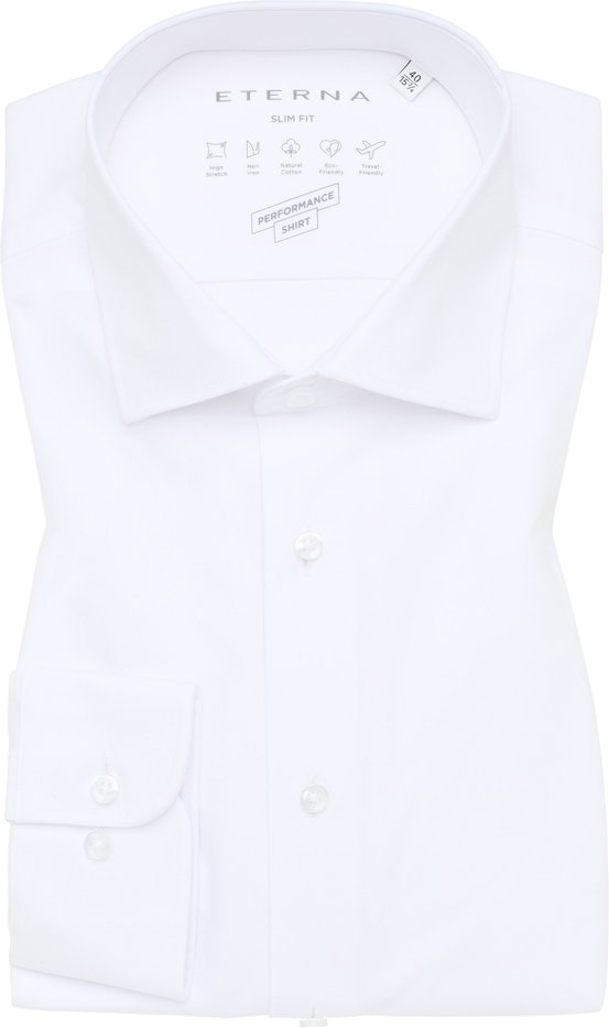 Thumbnail - SLIM FIT Performance Shirt in weiß unifarben