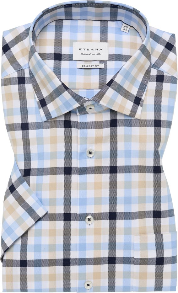 COMFORT FIT Hemd in blau kariert