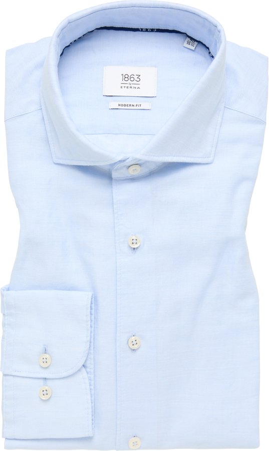 Thumbnail - MODERN FIT Linen Shirt in himmelblau unifarben