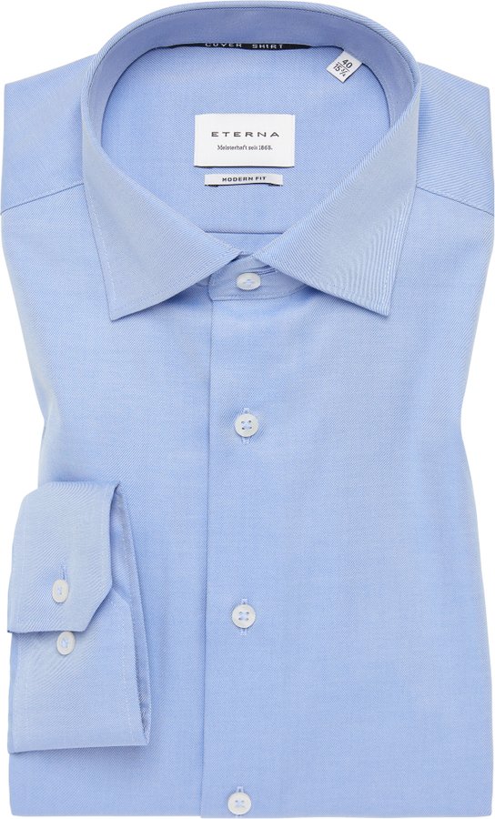 Thumbnail - MODERN FIT Cover Shirt in blau unifarben