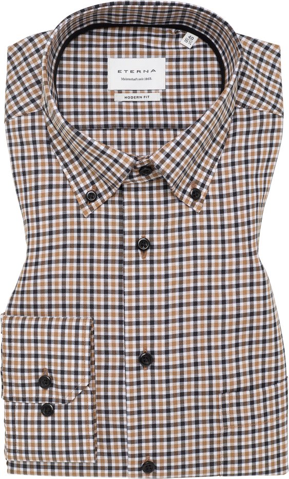 Thumbnail - MODERN FIT Hemd in kakao kariert
