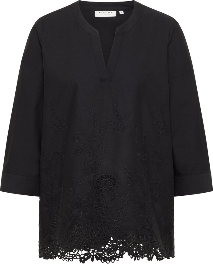 Schlupfbluse in schwarz strukturiert