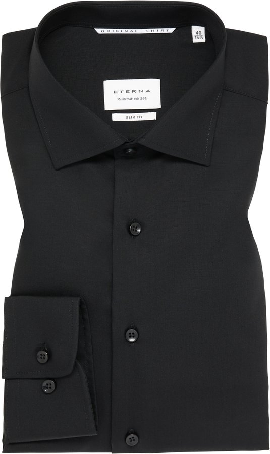 SLIM FIT Original Shirt in schwarz unifarben