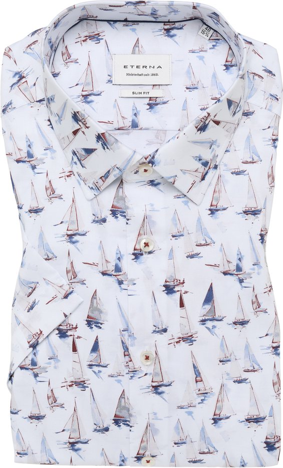 SLIM FIT Hemd in blau bedruckt