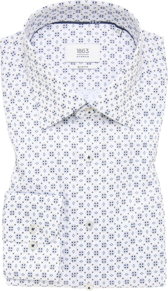 SLIM FIT Hemd in taupe bedruckt