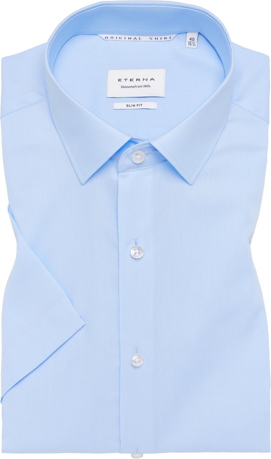 SLIM FIT Original Shirt in hellblau unifarben