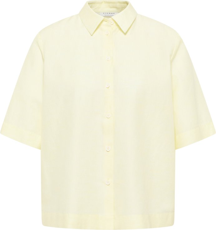 Thumbnail - Linen Shirt Bluse in lemon unifarben