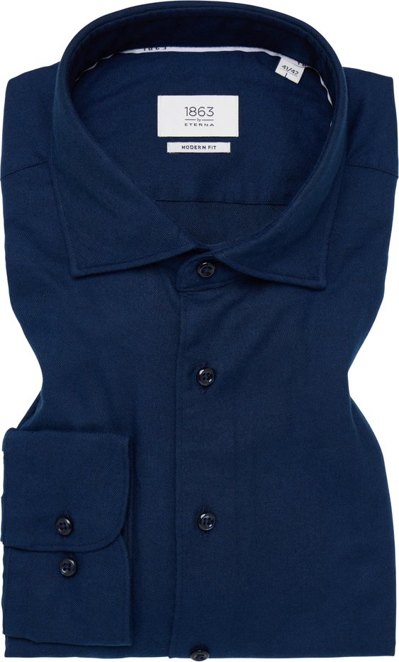 MODERN FIT Hemd in navy unifarben