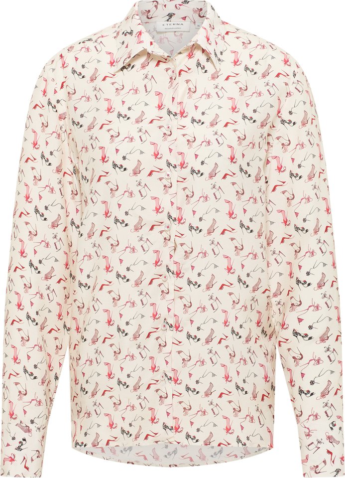 Hemdbluse in creme bedruckt