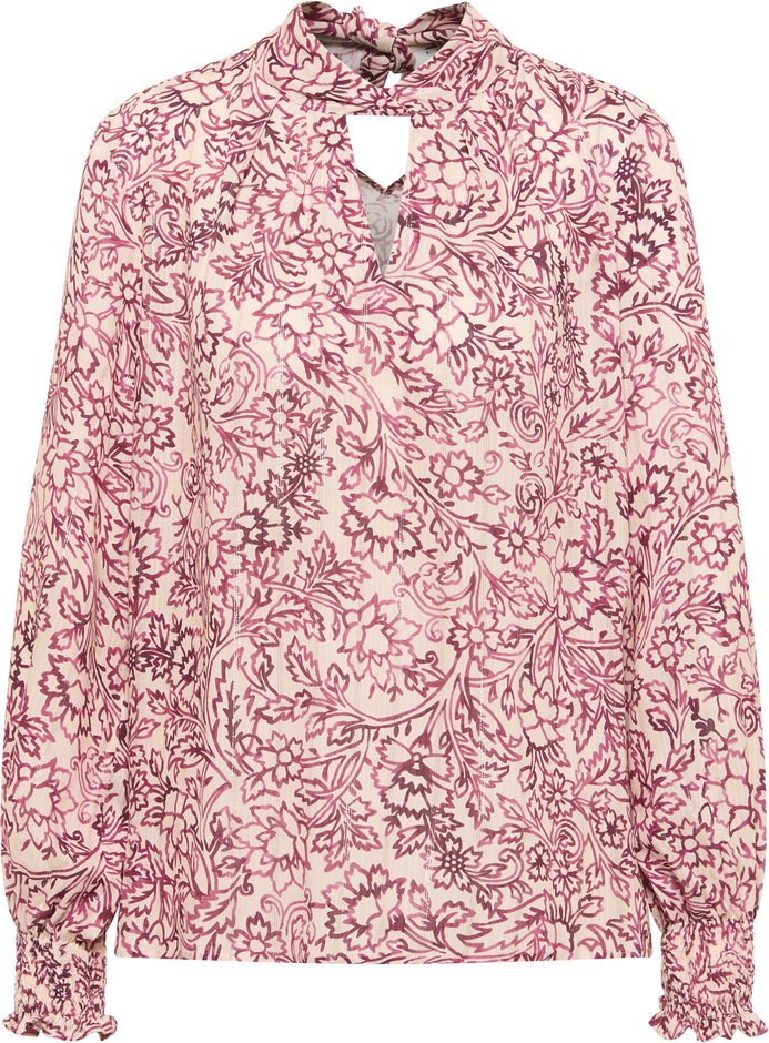 Schlupfbluse in rot bedruckt