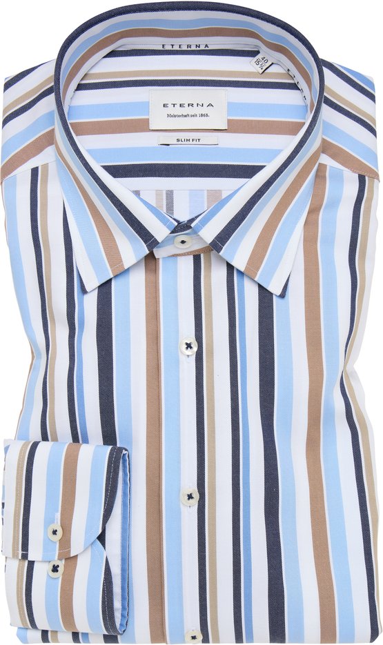 SLIM FIT Hemd in braun gestreift