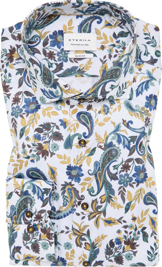 SLIM FIT Hemd in senfgelb bedruckt