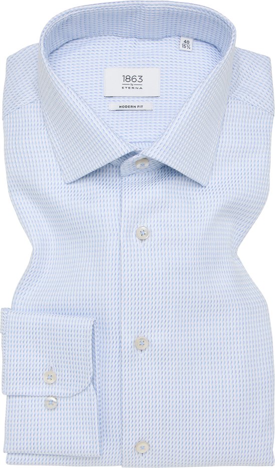 Thumbnail - MODERN FIT Hemd in pastellblau unifarben