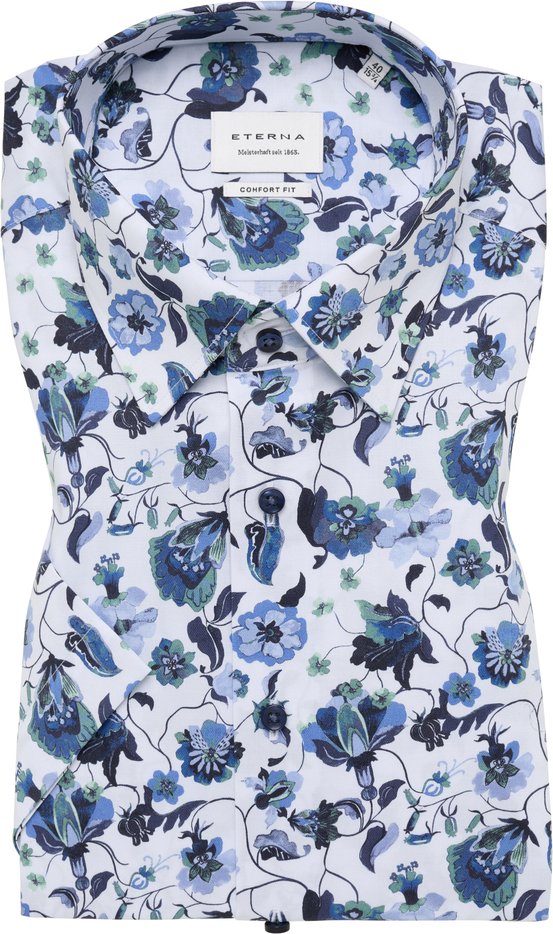 COMFORT FIT Hemd in denim bedruckt