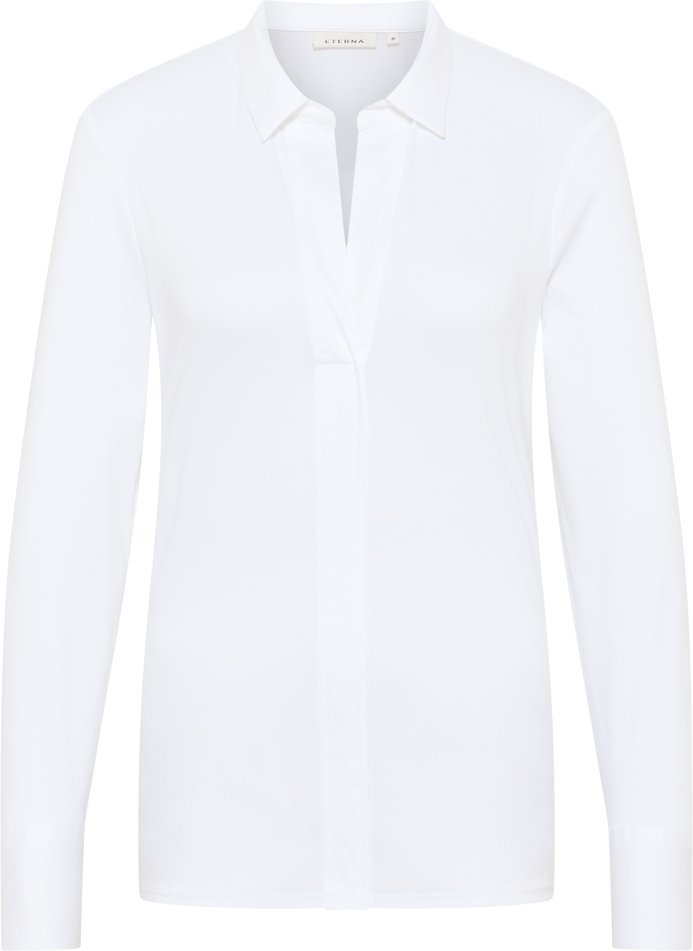 Jersey Shirt Bluse in weiß unifarben