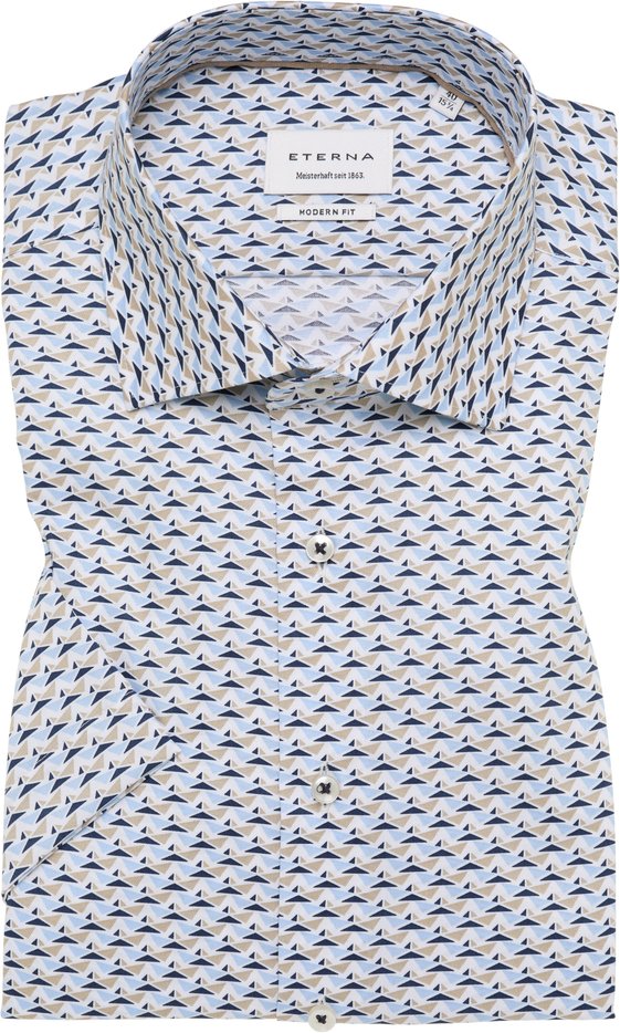 MODERN FIT Hemd in blau bedruckt