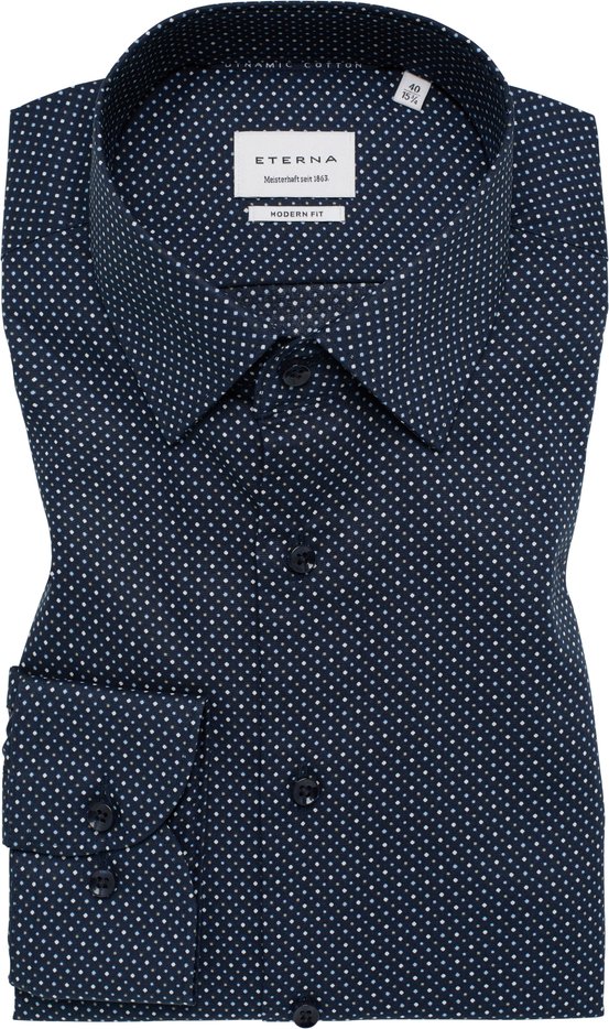 Thumbnail - MODERN FIT Hemd in dunkelblau bedruckt