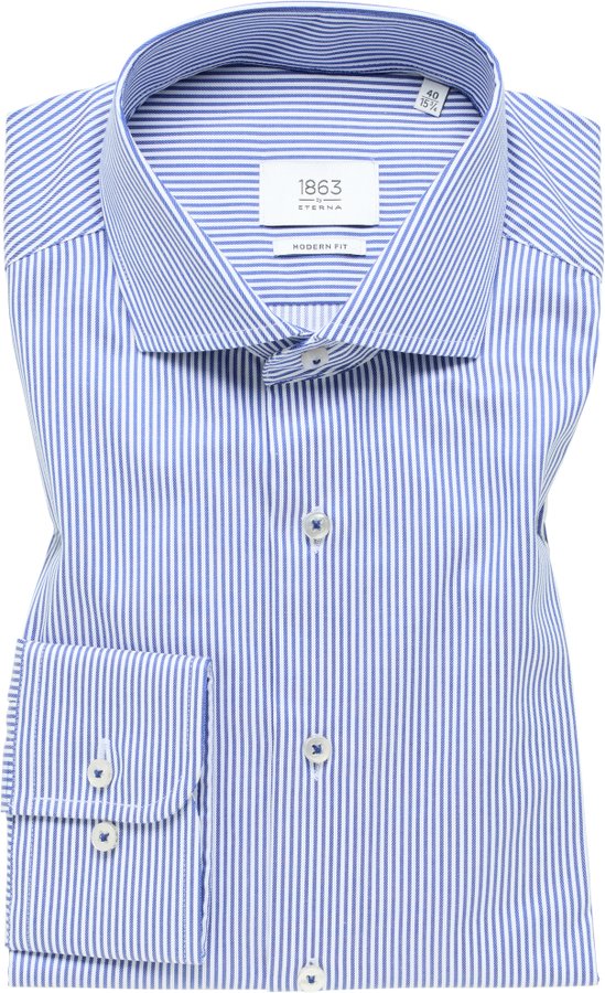 Thumbnail - MODERN FIT Hemd in himmelblau gestreift