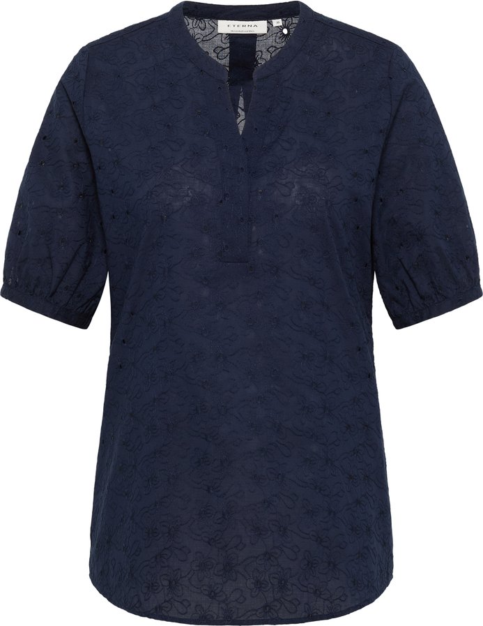 Schlupfbluse in navy strukturiert