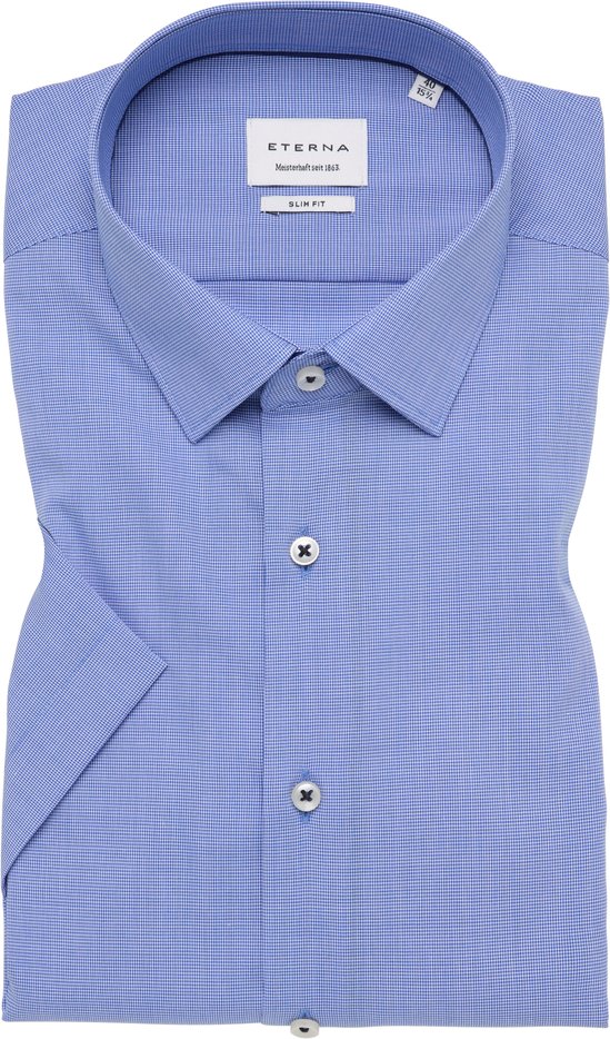 SLIM FIT Hemd in royal blau strukturiert