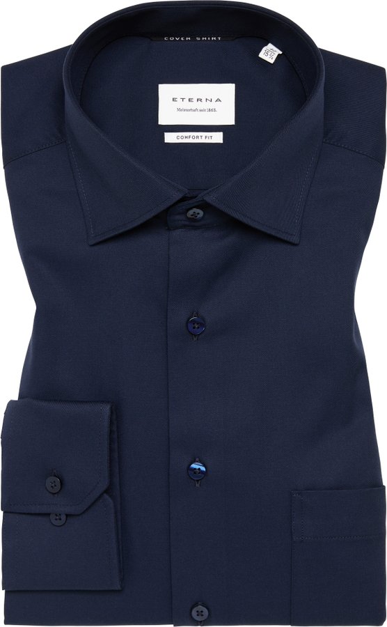 COMFORT FIT Cover Shirt in navy unifarben