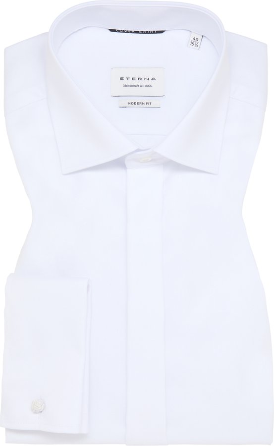 Thumbnail - MODERN FIT Cover Shirt in weiß unifarben