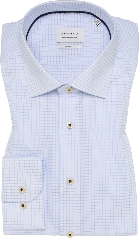 SLIM FIT Hemd in hellblau kariert