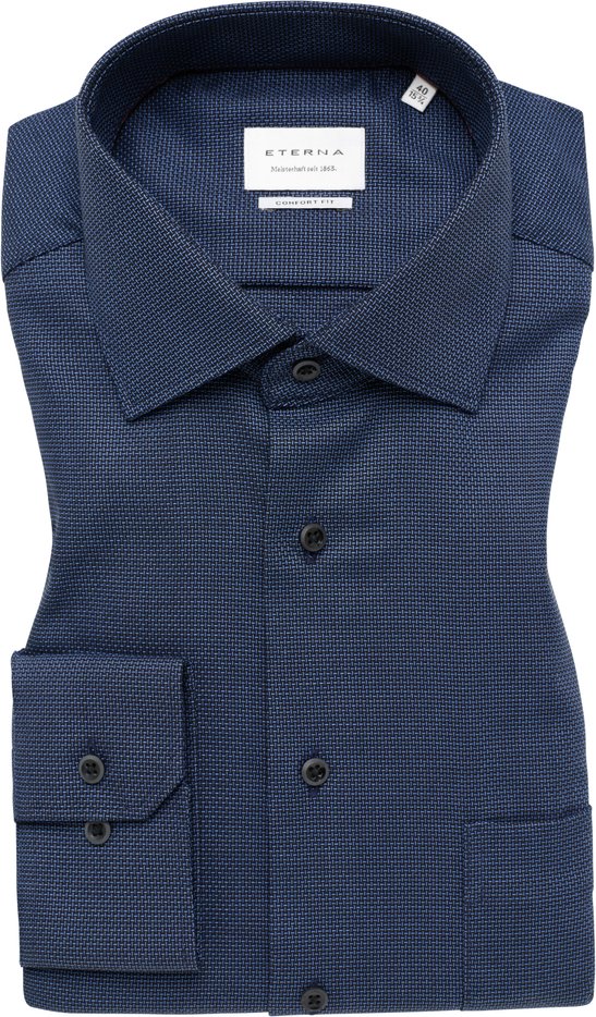 Thumbnail - COMFORT FIT Hemd in navy strukturiert
