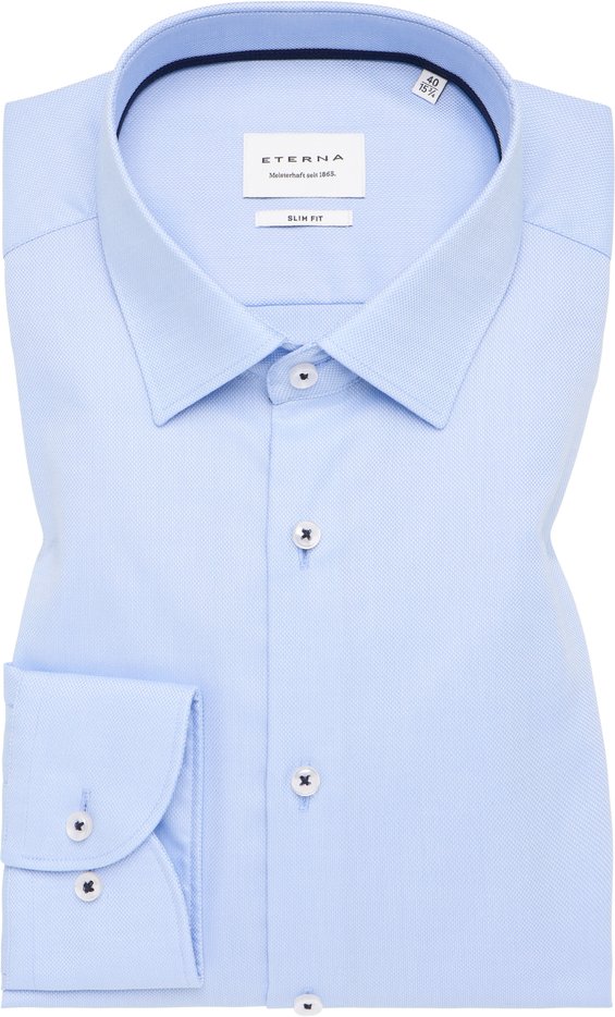 Thumbnail - SLIM FIT Hemd in hellblau strukturiert