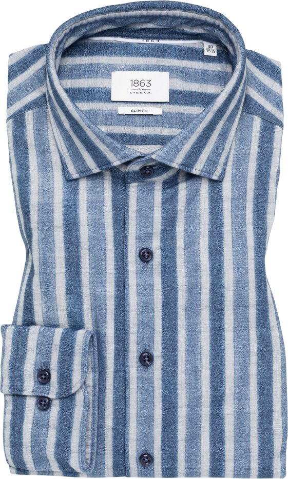 SLIM FIT Hemd in dunkelblau bedruckt