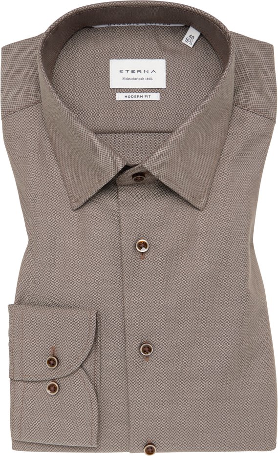 Thumbnail - MODERN FIT Dynamic Cotton in dunkelbraun strukturiert