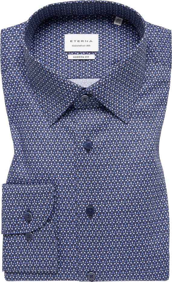 Thumbnail - MODERN FIT Hemd in navy bedruckt