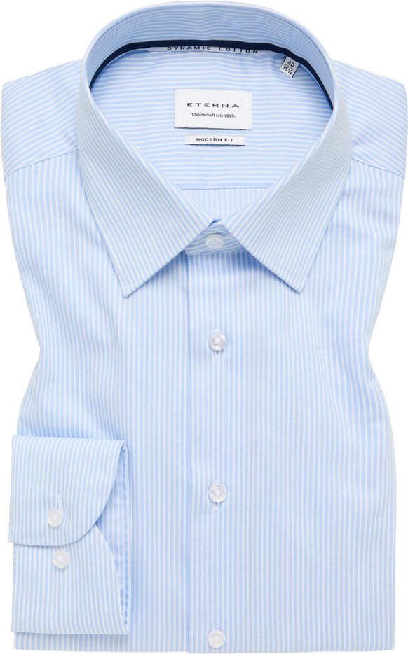 MODERN FIT Hemd in himmelblau gestreift