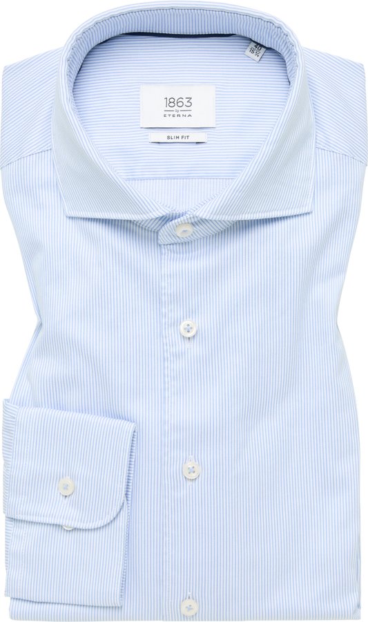 SLIM FIT Hemd in hellblau gestreift