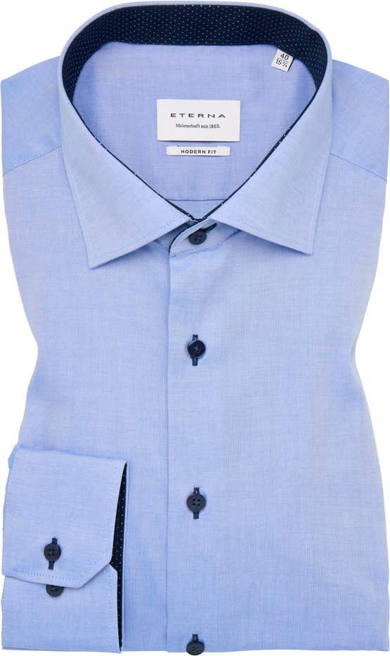 Thumbnail - MODERN FIT Hemd in blau unifarben