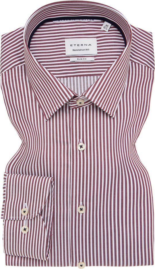 SLIM FIT Hemd in burgunder gestreift