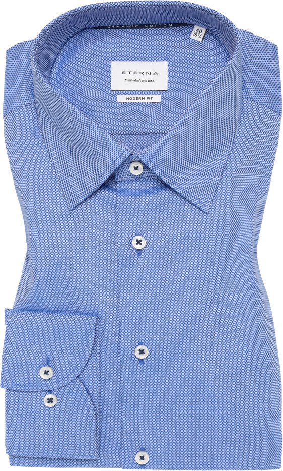 MODERN FIT Hemd in pastellblau strukturiert