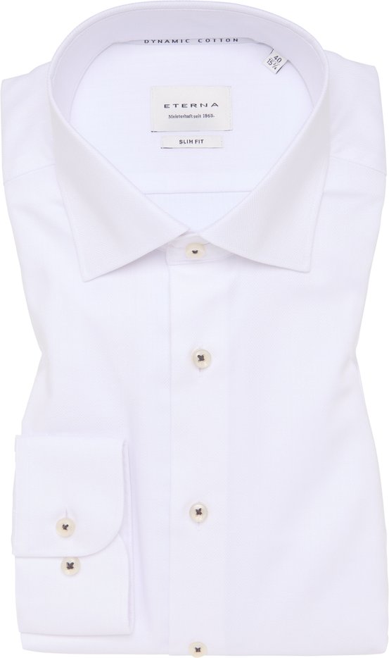 Thumbnail - SLIM FIT Dynamic Cotton in weiß strukturiert