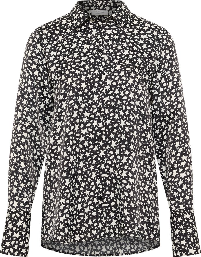 Hemdbluse in schwarz bedruckt