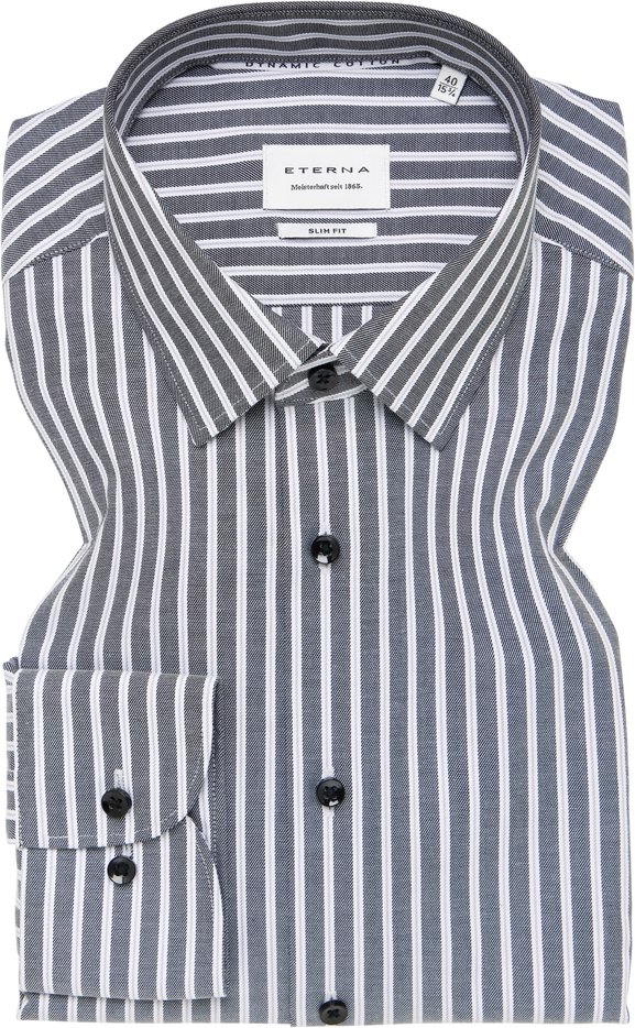 SLIM FIT Hemd in anthrazit gestreift