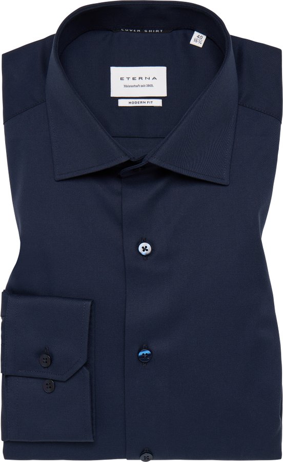 Thumbnail - MODERN FIT Cover Shirt in navy unifarben