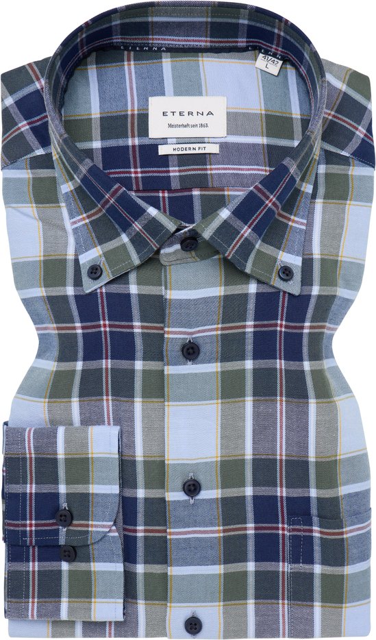 MODERN FIT Hemd in blau kariert