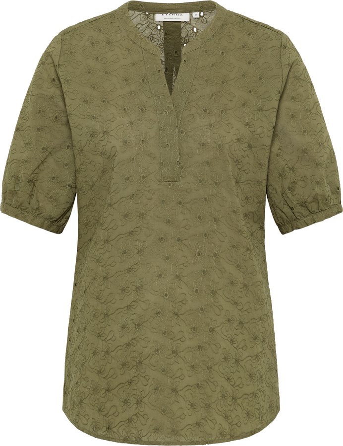 Schlupfbluse in olive strukturiert