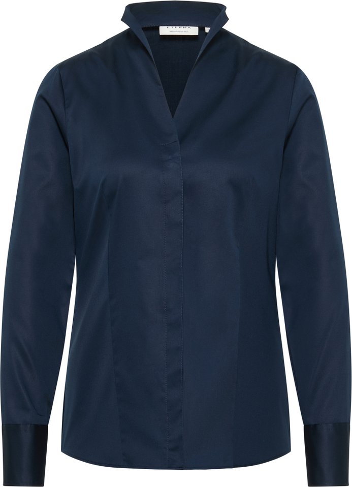 Thumbnail - REGULAR FIT Satin Shirt Bluse in navy unifarben