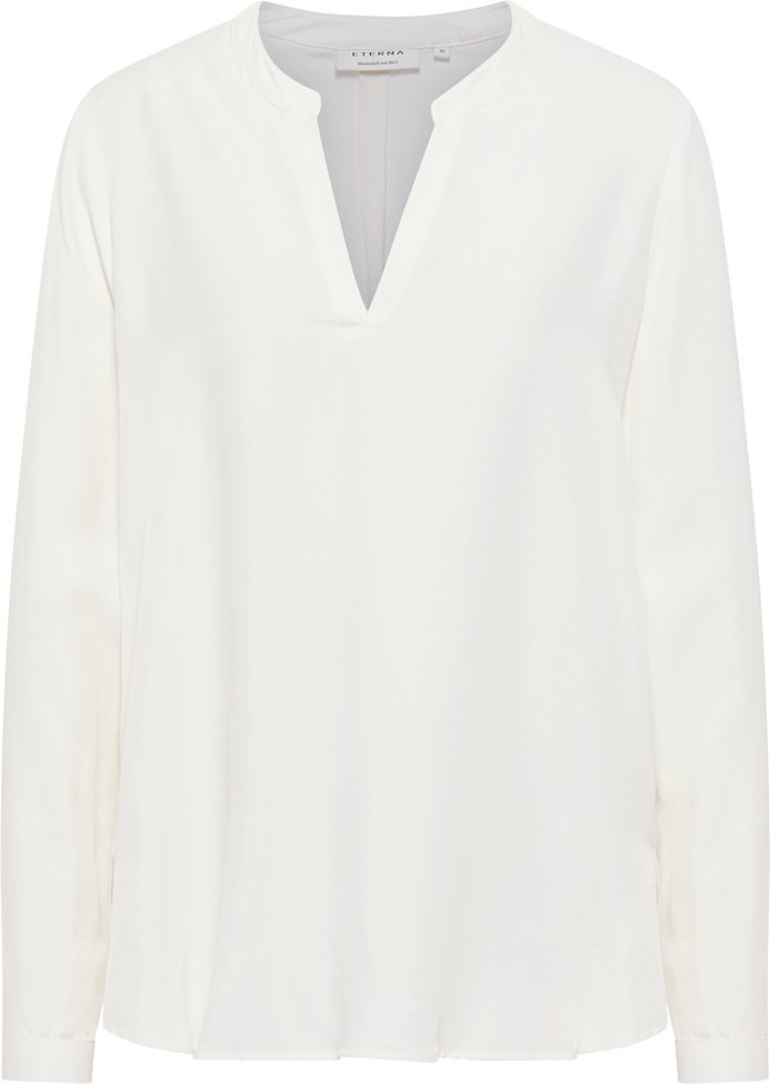 Viscose Shirt Bluse in off-white unifarben