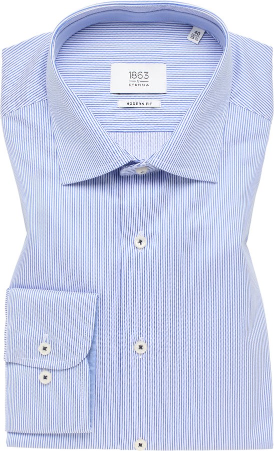 MODERN FIT Hemd in royal blau gestreift