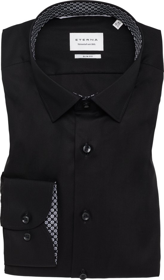 Thumbnail - SLIM FIT Dynamic Cotton in schwarz unifarben